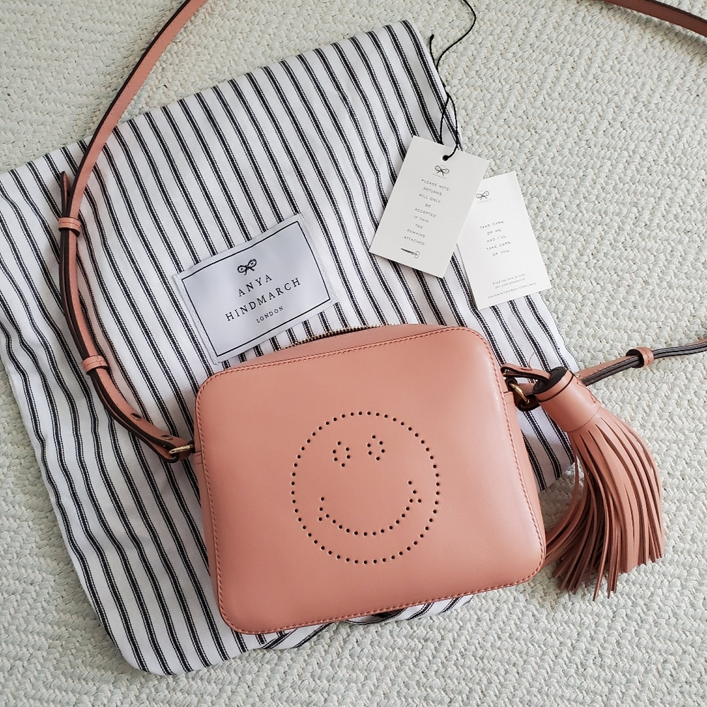 Anya Hindmarch Pink leather Smiley crossbody bag
